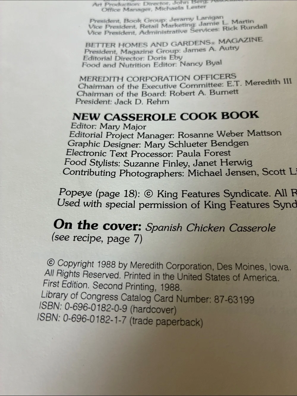 Better Homes and Gardens New Casserole Cook Book - Vintage cookbook